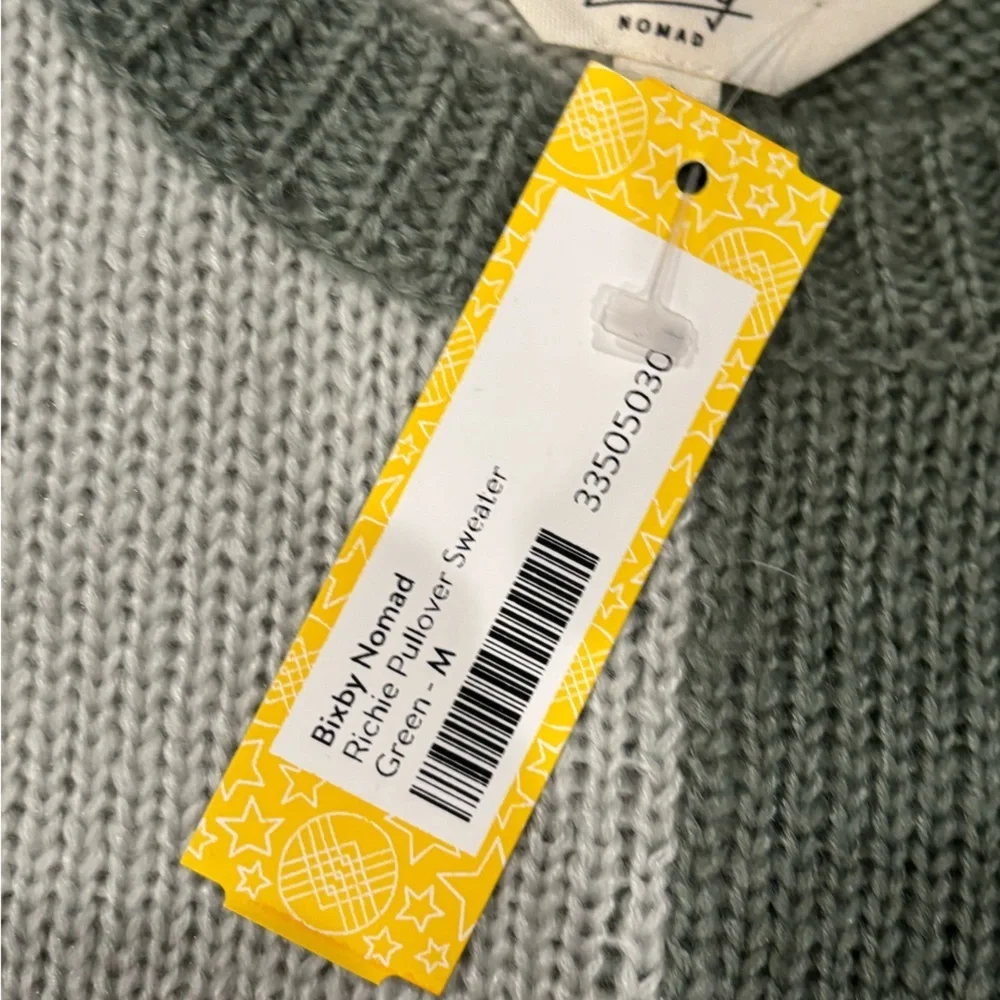 NWT ✨ Bixby Nomad Moss Sage Colorblock Crewneck Sweater